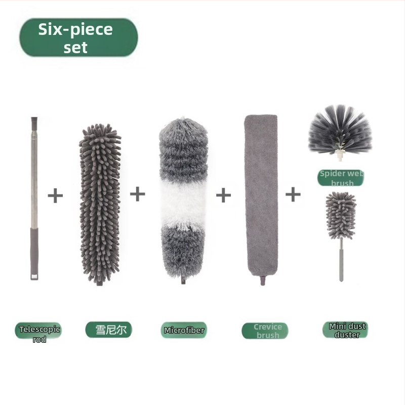 Gamykloje naujas vienpolis dvigalvis mikropluošto prailgintas šenilinis dulkių šepetys luboms valyti