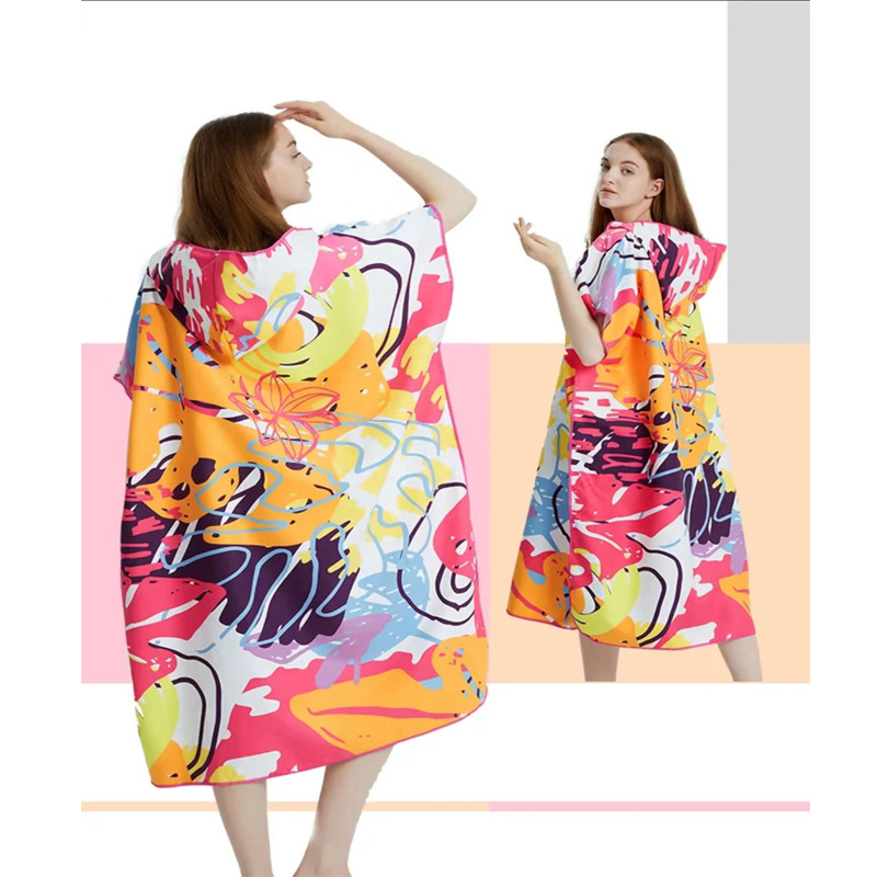 Didmeninė prekyba dvipusiu aksominiu, greitai džiūstančiu, suaugusiems skirtu, spausdintu vonios rankšluosčiu, sugeriančiu chalatu, keičiamu paplūdimio chalatu.