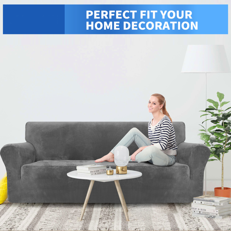 Piiriülene hulgimüük uus paks hõbedane rebane sametist diivanikate kõikehõlmav kõrge elastsusega diivanipadjakate pehme täiskattega diivanikate