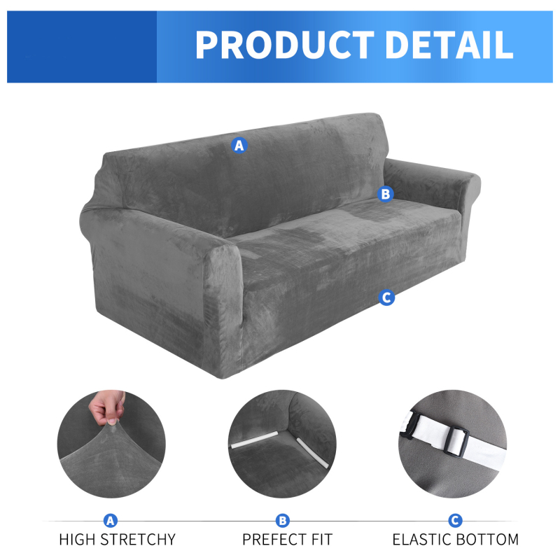 Piiriülene hulgimüük uus paks hõbedane rebane sametist diivanikate kõikehõlmav kõrge elastsusega diivanipadjakate pehme täiskattega diivanikate