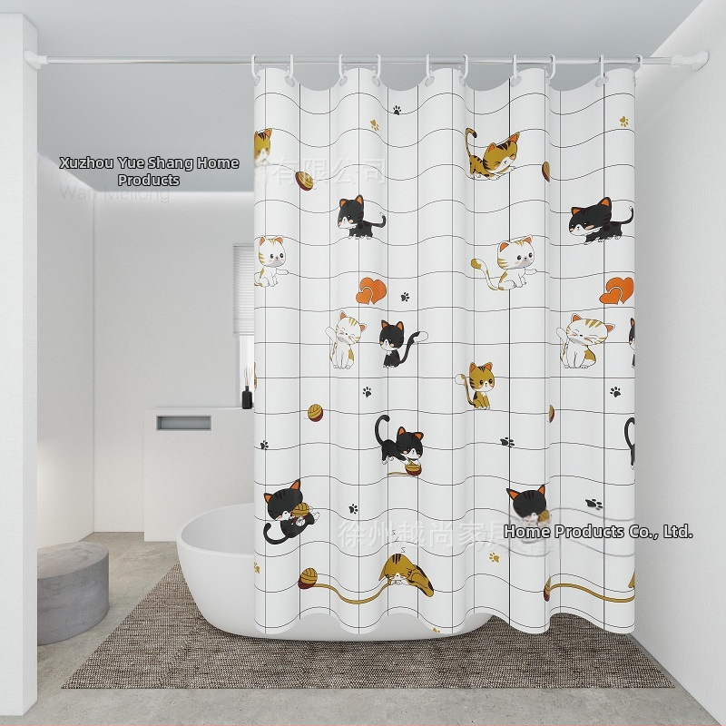 Dušikardin, spetsiaalne vannitoa vaheseina kardin vannitoa jaoks, augustamisvaba, lihtne paigaldada, veekindel, hallituskindel, privaatsuse kaitse