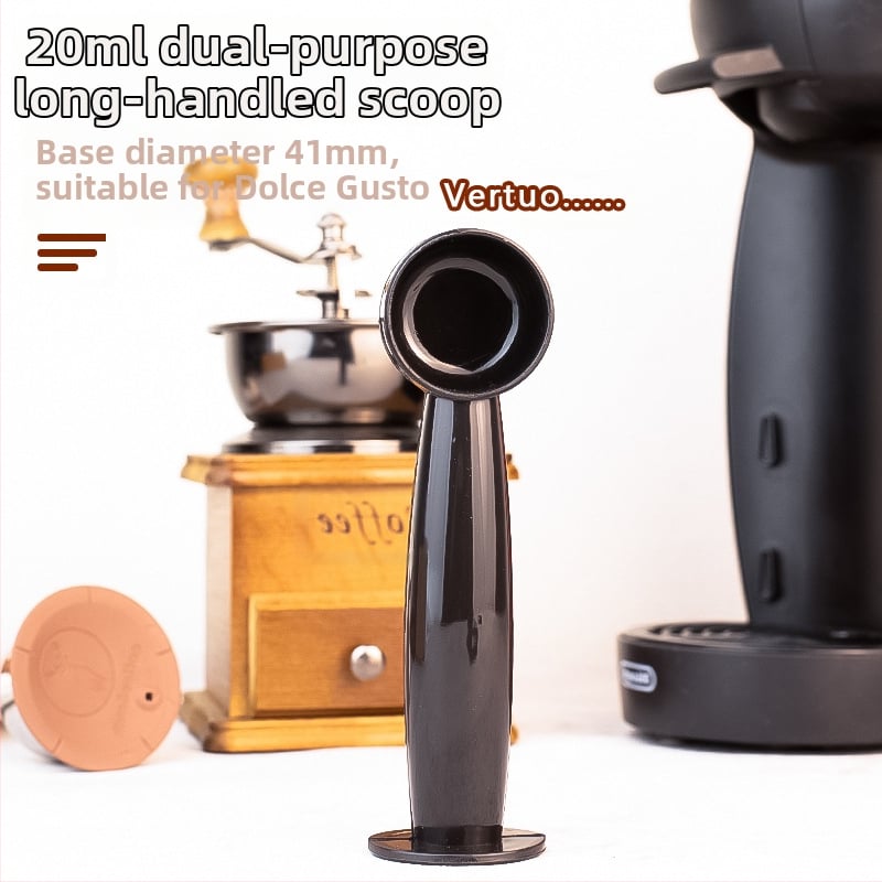 Potrivit pentru aparatul de cafea cu capsule Nestle, poate fi reciclat, lingură cu mâner lung și dublu scop, lingură de cafea pudră, 20 ml