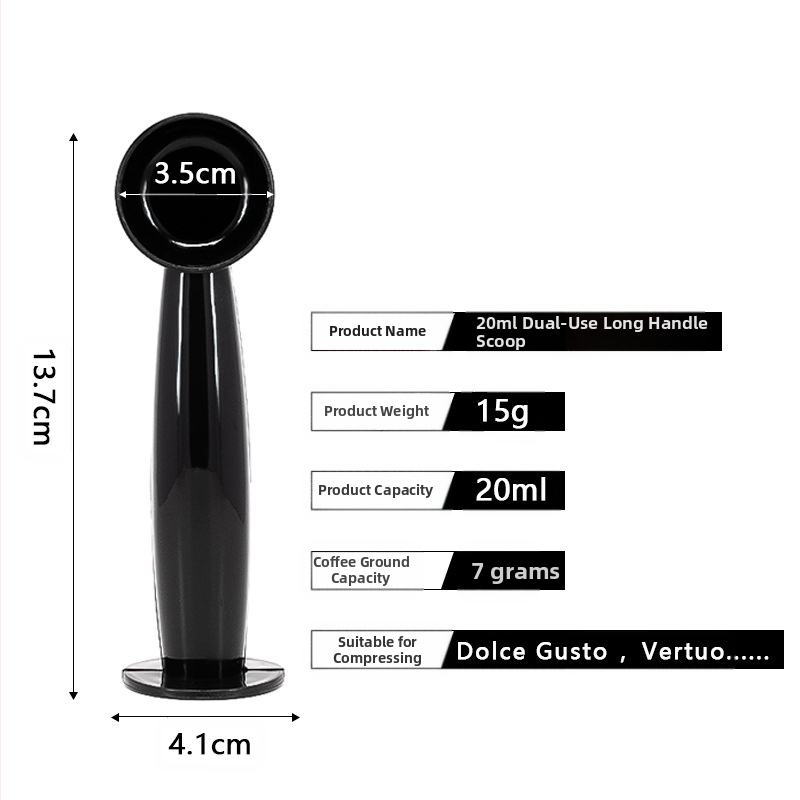 Tinka „Nestlé“ kavos kapsulių aparatui, galima perdirbti kavą, 20 ml dvigubos paskirties kavos miltelių šaukštelis su ilgu rankena.