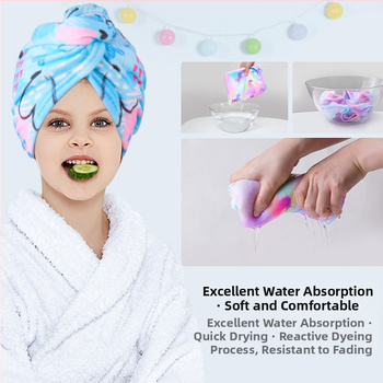 Vaikiška plaukų džiovinimo kepuraitė, sustorinta, vandenį sugerianti, greitai džiūstanti, minkšta plaukų džiovinimo rankšluostis, mikropluošto turbanas, miela kūdikio sutiktuvių kepuraitė