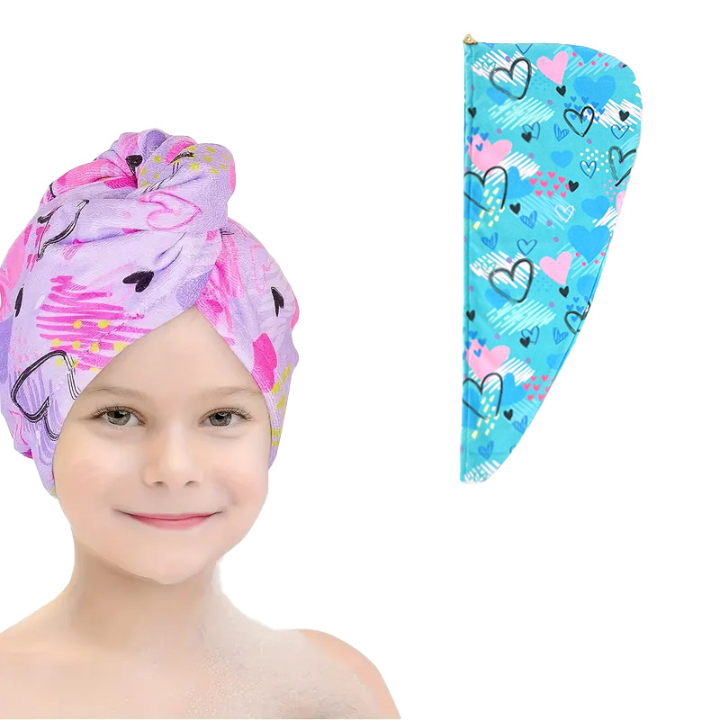 Vaikiška plaukų džiovinimo kepuraitė, sustorinta, vandenį sugerianti, greitai džiūstanti, minkšta plaukų džiovinimo rankšluostis, mikropluošto turbanas, miela kūdikio sutiktuvių kepuraitė