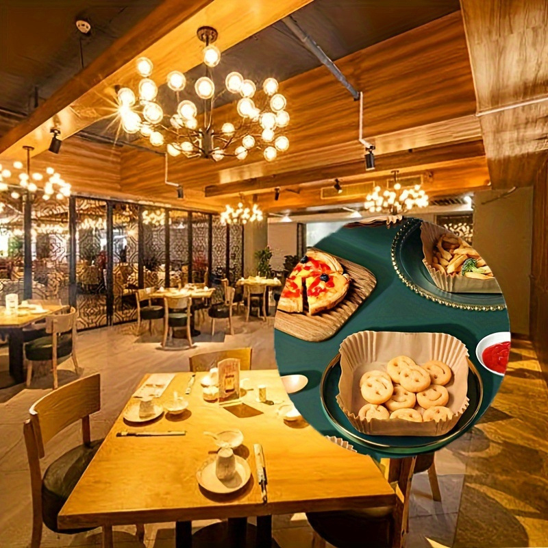 Õhufritüüri spetsiaalne paberialus, majapidamises kasutatav kõrge temperatuurikindel õli imav paberipadi, toidukvaliteediga spetsiaalne paber, ümmargune ruudukujuline küpsetuspaber