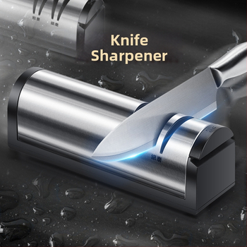 Hulgimüük laadimisega roostevabast terasest Whetstone täisterasest noateritaja käärid köögitööriistad automaatne USB noaveski