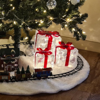 Kalėdinių dovanų dėžutė „Sprogimai“, 3 dalių sulankstoma kalėdinė dovanų dėžutė, šviečianti kalėdinė dovanų dėžutė, Kalėdinių žibintų festivalio šviesos girlianda