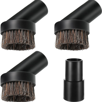 Juodas dulkių siurblio apvalus šepetys, mišraus arklio plaukų, PP plaukų valymo šepetys, apvalus plaukų šepetys, 32 mm