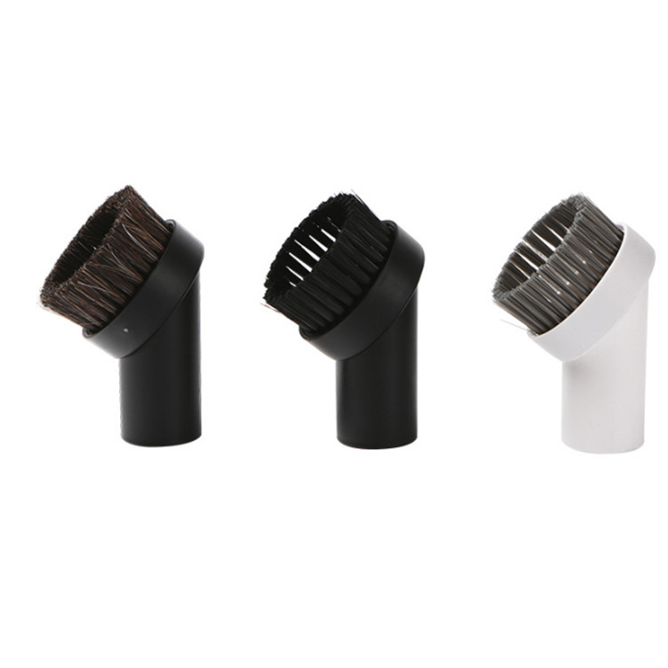 Juodas dulkių siurblio apvalus šepetys, mišraus arklio plaukų, PP plaukų valymo šepetys, apvalus plaukų šepetys, 32 mm