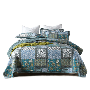 „Pinli“ namų tekstilės užsienio prekybos medvilninis lovos užtiesalas, trijų dalių komplektas, amerikietiškos imitacijos antklodė, spausdinta medvilninė oro kondicionavimo antklodė