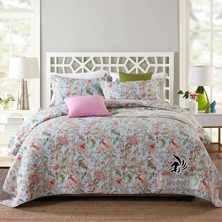 „Pinli“ namų tekstilės užsienio prekybos medvilninis lovos užtiesalas, trijų dalių komplektas, amerikietiškos imitacijos antklodė, spausdinta medvilninė oro kondicionavimo antklodė