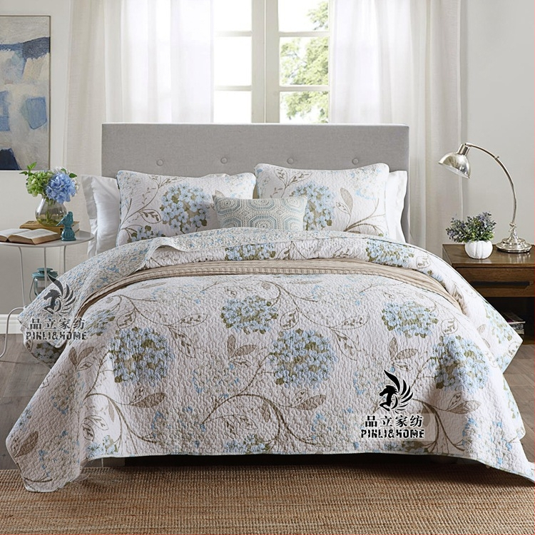 „Pinli“ namų tekstilės užsienio prekybos medvilninis lovos užtiesalas, trijų dalių komplektas, amerikietiškos imitacijos antklodė, spausdinta medvilninė oro kondicionavimo antklodė