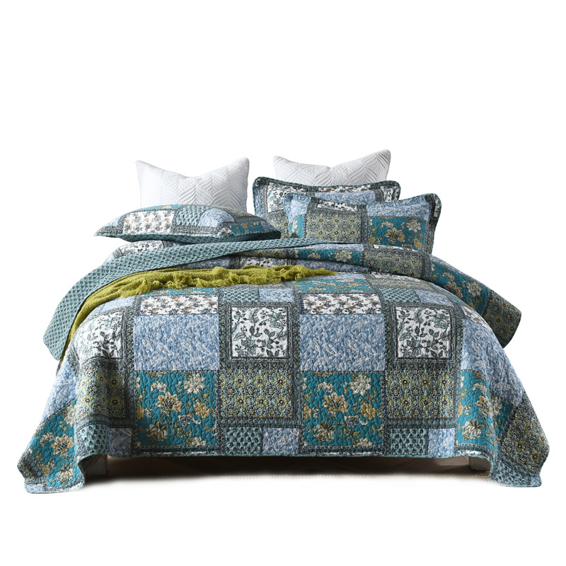 „Pinli“ namų tekstilės užsienio prekybos medvilninis lovos užtiesalas, trijų dalių komplektas, amerikietiškos imitacijos antklodė, spausdinta medvilninė oro kondicionavimo antklodė