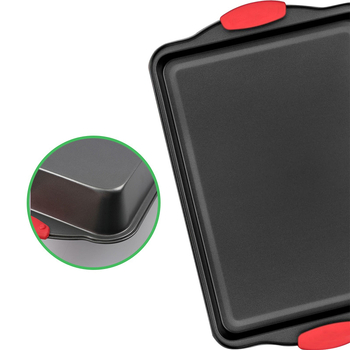 Διασυνοριακό σε απόθεμα ταψί φούρνου από ανθρακούχο χάλυβα, οικιακό αντικολλητικό ορθογώνιο ταψί ψησίματος κέικ με λαβή, χονδρική πώληση εργαλείων ψησίματος