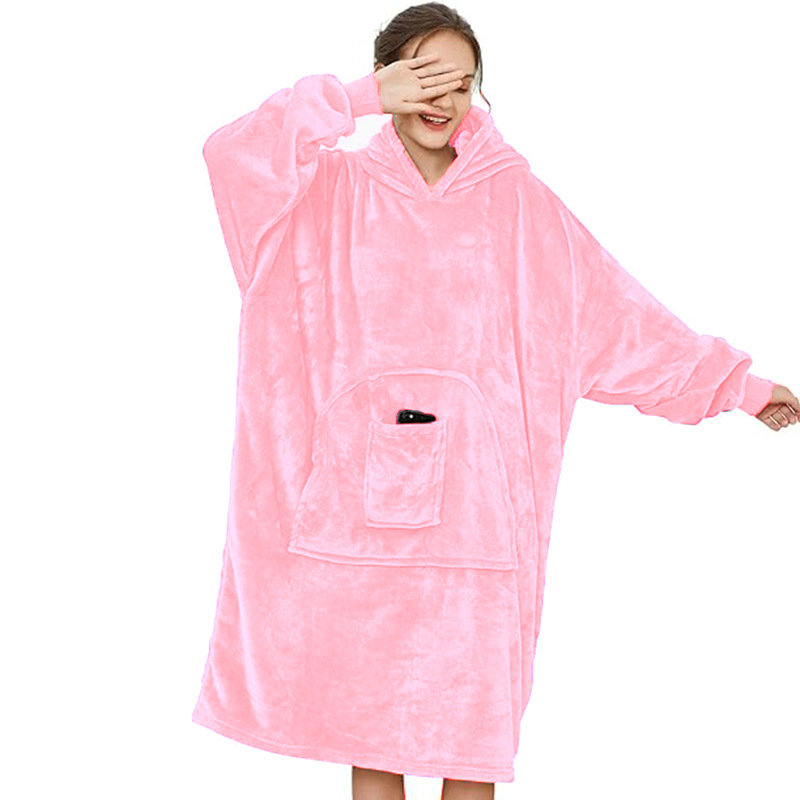 Žieminė tingi megztinė antklodė, gobtuvas, šilta lauko TV antklodė, flanelinė, minkšta, odai draugiška naktinukai vyrams ir moterims