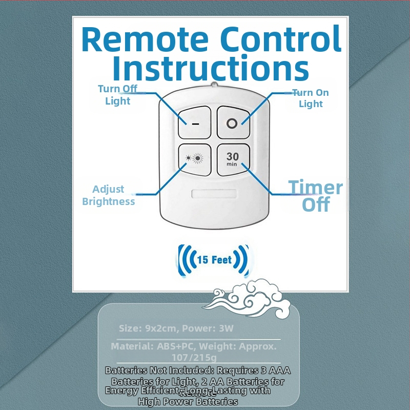 Bezdrôtové diaľkovo ovládané nočné svetlo pri posteli, LED kreatívne mini svetlo do domácnosti, núdzové svetlo s jedným potiahnutím a tromi ťahmi