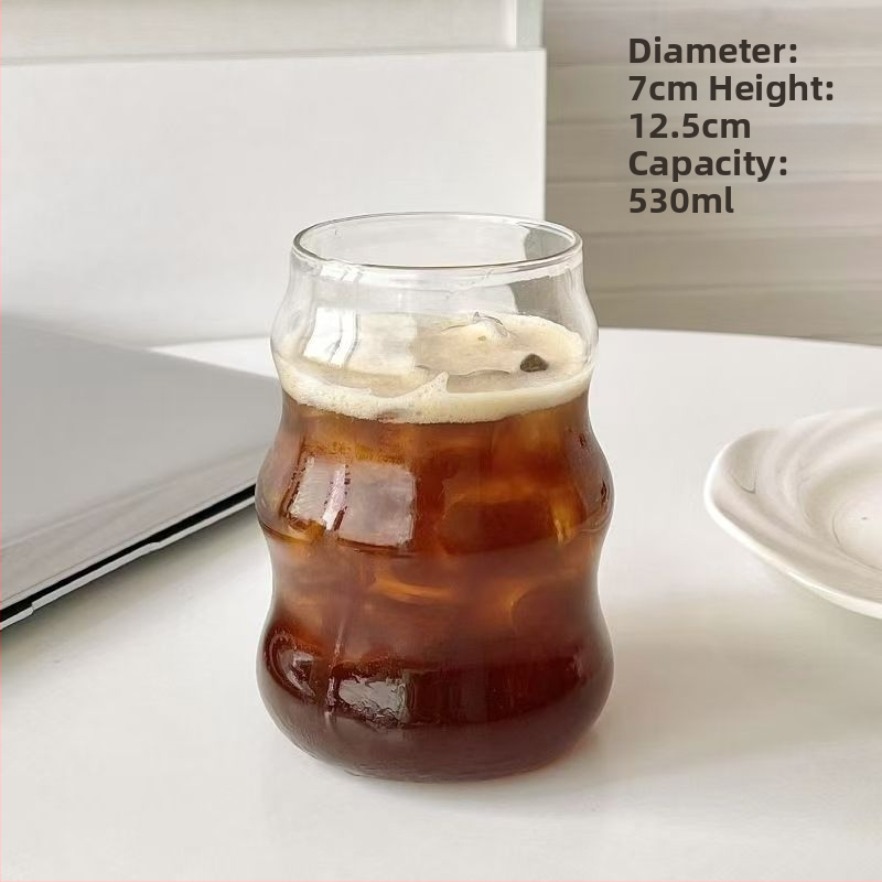 Висока стойност за красота Ins Чаша Fengyunduo със сламка от боросиликатно стъкло Домакински прозрачни чаши за мляко с резба за кафе