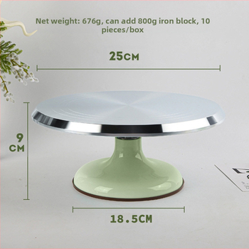 Alumiiniumisulamist kooki pöördlaud, kookide kaunistamise laud, majapidamises kasutatavad küpsetusvahendid, isetegemise libisemisvastane määrdumisvastane 10-tolline kaunistav pöördlaud