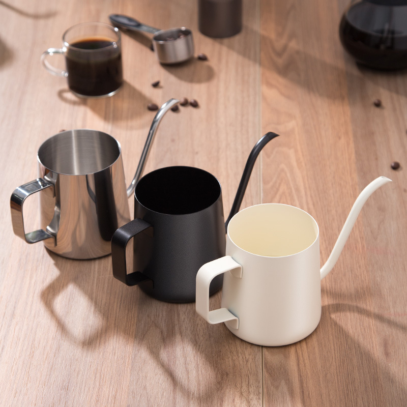 Nerūdijančio plieno kavos virimo aparatas, mini kavos virimo aparatas, juodas teflono plonas kavos virimo aparatas