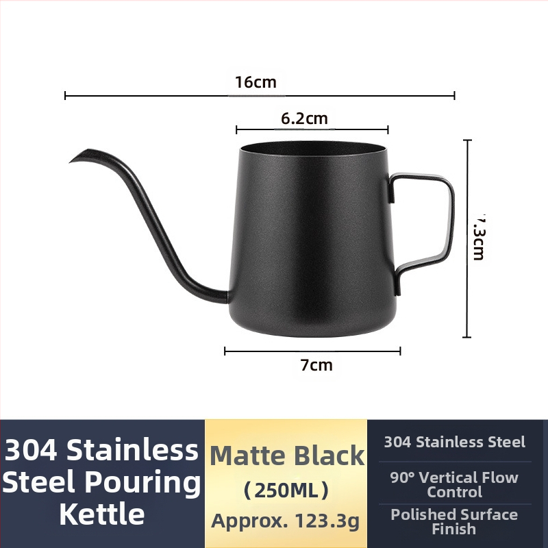 Nerūdijančio plieno kavos virimo aparatas, mini kavos virimo aparatas, juodas teflono plonas kavos virimo aparatas