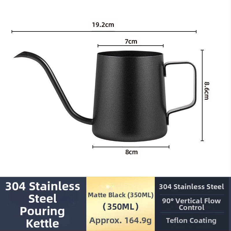 Nerūdijančio plieno kavos virimo aparatas, mini kavos virimo aparatas, juodas teflono plonas kavos virimo aparatas