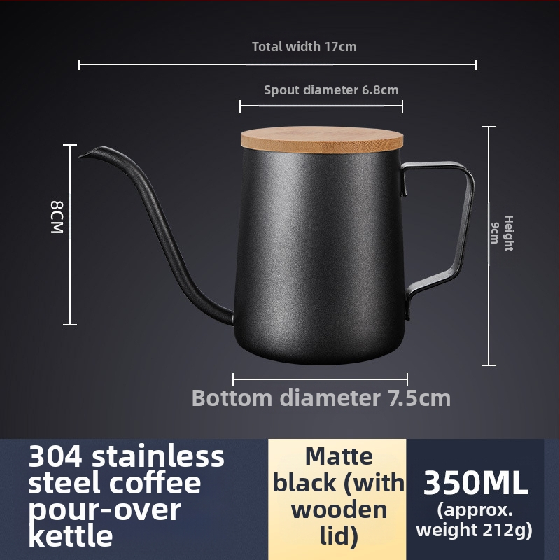 Nerūdijančio plieno kavos virimo aparatas, mini kavos virimo aparatas, juodas teflono plonas kavos virimo aparatas