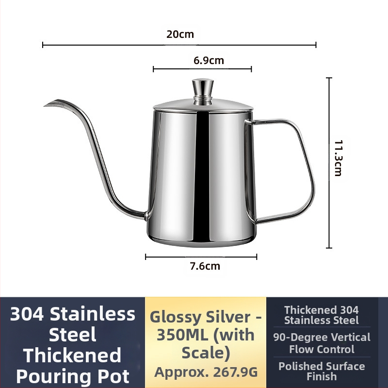 Nerūdijančio plieno kavos virimo aparatas, mini kavos virimo aparatas, juodas teflono plonas kavos virimo aparatas