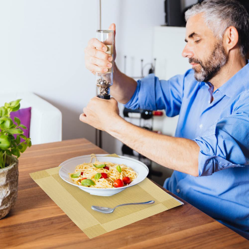 Pārrobežu noliktavā pieejams Teslin Western galda paliktnis, PVC izolēts galda paliktnis, taisnstūrveida, vienkāršs, mājsaimniecības vienreizlietojamais šķīvju paliktnis