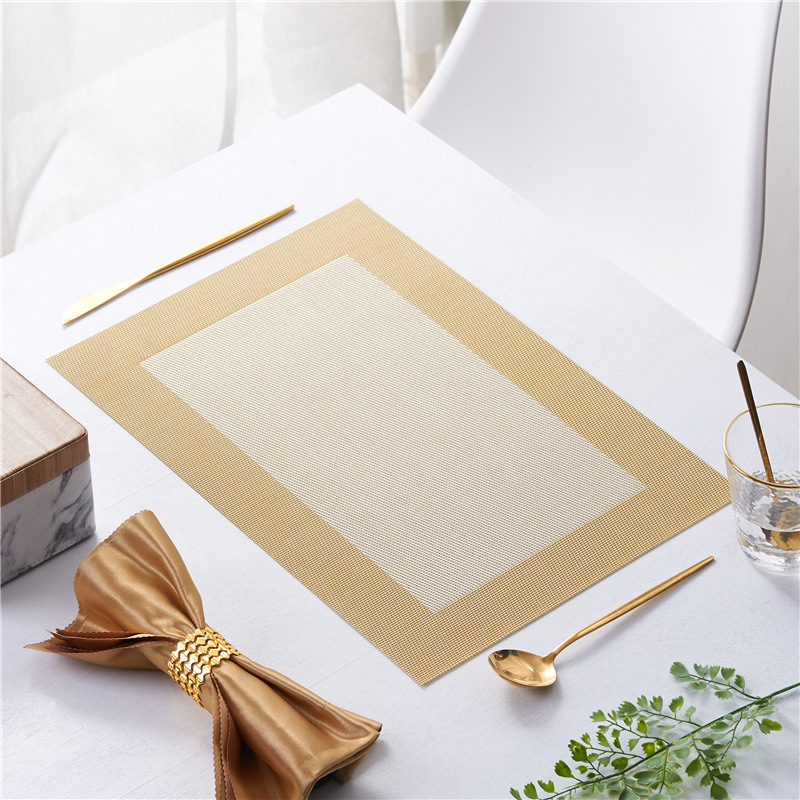 Pārrobežu noliktavā pieejams Teslin Western galda paliktnis, PVC izolēts galda paliktnis, taisnstūrveida, vienkāršs, mājsaimniecības vienreizlietojamais šķīvju paliktnis