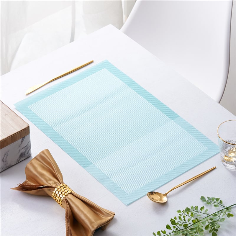 Pārrobežu noliktavā pieejams Teslin Western galda paliktnis, PVC izolēts galda paliktnis, taisnstūrveida, vienkāršs, mājsaimniecības vienreizlietojamais šķīvju paliktnis