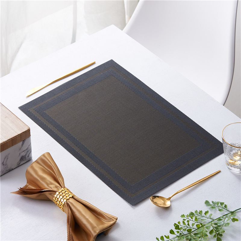 Pārrobežu noliktavā pieejams Teslin Western galda paliktnis, PVC izolēts galda paliktnis, taisnstūrveida, vienkāršs, mājsaimniecības vienreizlietojamais šķīvju paliktnis