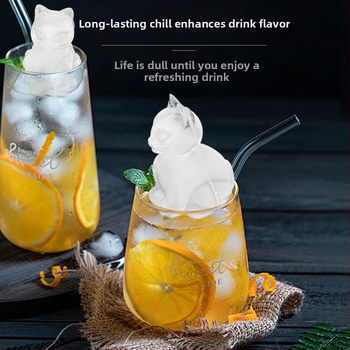 Mielas kačių ledo padėklas, 4 dalių maistinės kokybės silikoninis ledo formelis, viskio vyno ledo ritulys, sandėlyje, didmeninė prekyba