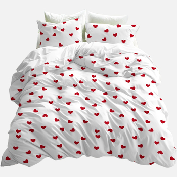 Lihtne väike armastustekk-kate voodipesu kolmeosaline voodipesu lina tekikott sõbrapäevaks paarile kingituseks tekikott