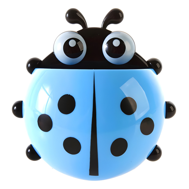 „Ladybug“ dantų pastos stovas, daugiafunkcis, mielas animacinis filmas, galingas siurbimo puodelio laikymo stovas, dantų šepetėlis be pramušimo, dantų pasta, visas plaukų tinklas