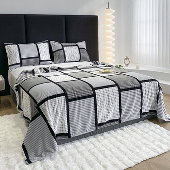 2025 m. nauja spausdinta geometrinė kvadratinė daugiafunkcinė antklodė pieno aksominė užvalkalo antklodė kasdienė biuro plona antklodė žiemai