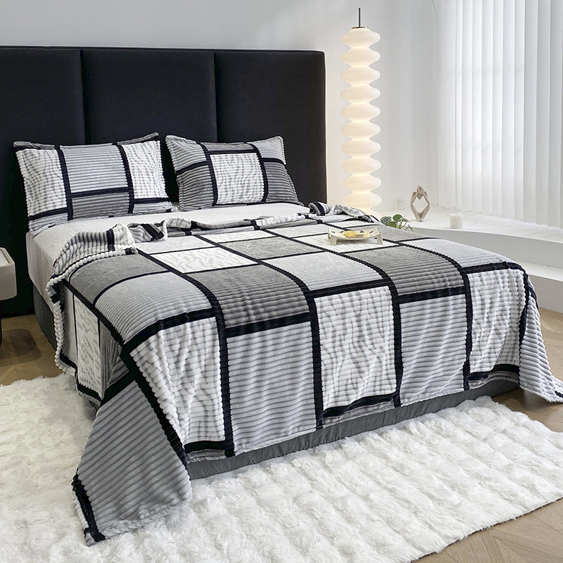 2025 m. nauja spausdinta geometrinė kvadratinė daugiafunkcinė antklodė pieno aksominė užvalkalo antklodė kasdienė biuro plona antklodė žiemai