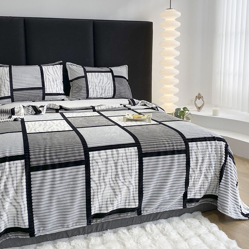 2025 m. nauja spausdinta geometrinė kvadratinė daugiafunkcinė antklodė pieno aksominė užvalkalo antklodė kasdienė biuro plona antklodė žiemai