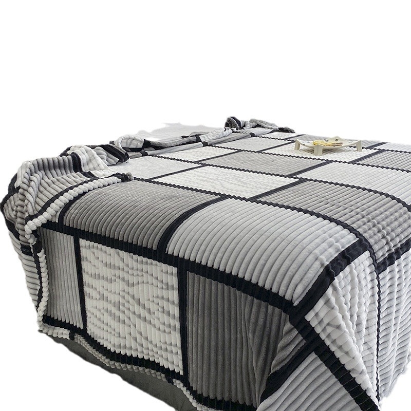 2025 m. nauja spausdinta geometrinė kvadratinė daugiafunkcinė antklodė pieno aksominė užvalkalo antklodė kasdienė biuro plona antklodė žiemai