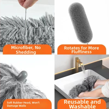 Ξεσκονόπανο με φτερά Καθαρισμός σκόνης Οικιακός ηλεκτροστατικός καθαρισμός σκόνης Ανασυρόμενος καθαρισμός κενού οροφής