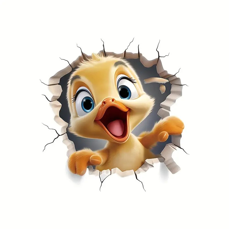 Kūrybingi mieli anties lipdukai tualetui, tarpvalstybiniai sprogimai, sienų lipdukai, fono sienų dekoratyviniai raštai