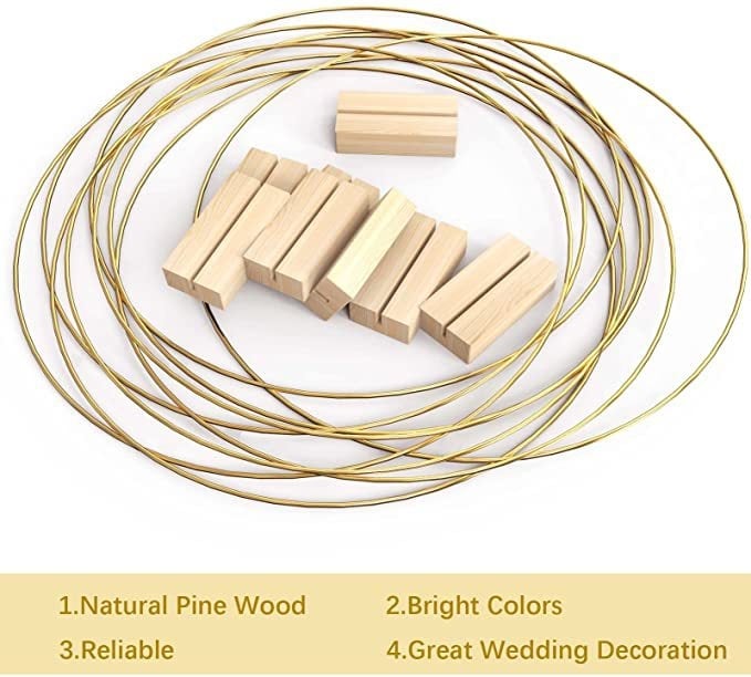 10 metalinių geležinių žiedų girlianda + 10 medinių pagrindų „Pasidaryk pats“ vestuvių stalo dekoracija girliandų amatai