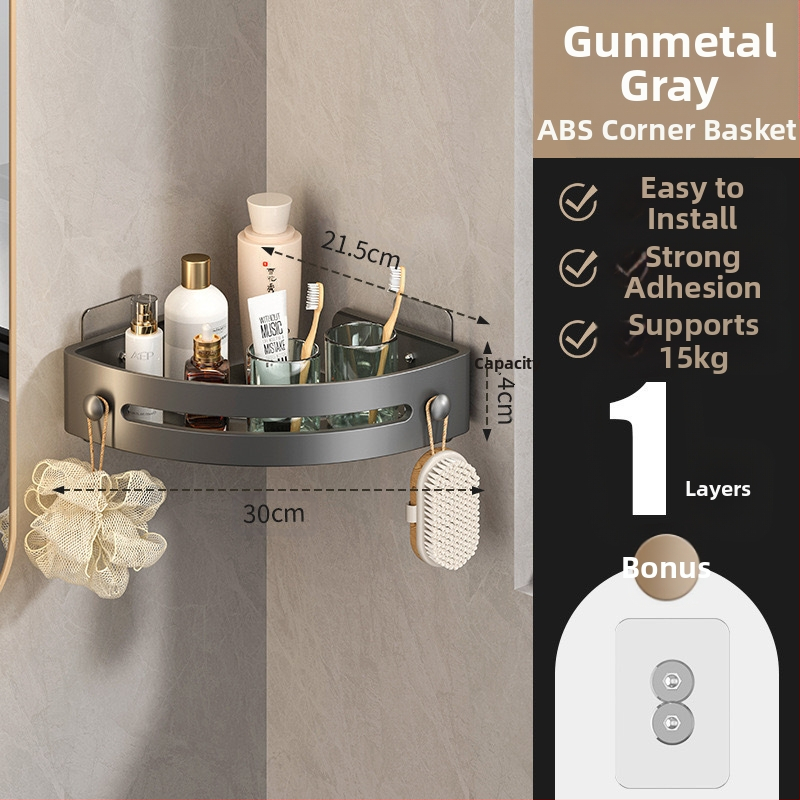 Tualetas be perforatoriaus, vonios kambarys, tualeto laikymo lentynėlė, prie sienos tvirtinamas tualeto praustuvas, trikampė laikymo lentynėlė, pakaba kampelyje