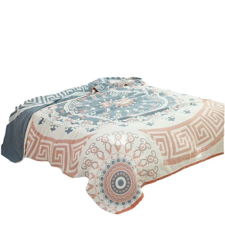 Tarpvalstybinė grynos medvilnės skalbta penkių sluoksnių sustorinta rankšluosčių antklodė iš medvilnės, keturių metų laikų rankšluosčių antklodė, vasarinė antklodė su oro kondicionieriumi