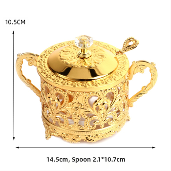 Kūrybinė interneto įžymybių tuščiavidurio dizaino cukraus puodelio prieskonių dėžutė, lengva, prabangi virtuvės druska, MSG prieskonių indas, metalinis baltojo cukraus indas su dangteliu