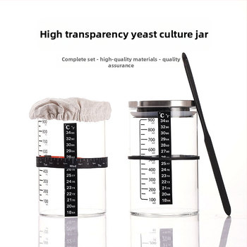 Didelio borosilikato 32oz raugintos duonos permatoma mielių Petri lėkštelė, kryžminė fermentuotos tešlos duonos kepimo reikmenų sandarus stiklainis