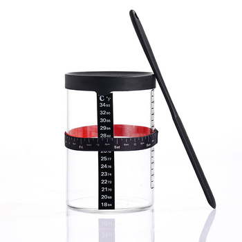 Didelio borosilikato 32oz raugintos duonos permatoma mielių Petri lėkštelė, kryžminė fermentuotos tešlos duonos kepimo reikmenų sandarus stiklainis