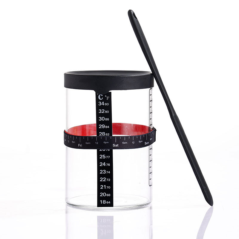 Didelio borosilikato 32oz raugintos duonos permatoma mielių Petri lėkštelė, kryžminė fermentuotos tešlos duonos kepimo reikmenų sandarus stiklainis