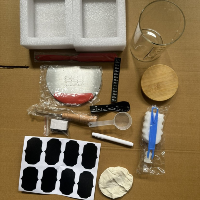 Didelio borosilikato 32oz raugintos duonos permatoma mielių Petri lėkštelė, kryžminė fermentuotos tešlos duonos kepimo reikmenų sandarus stiklainis