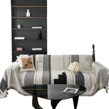 Naujas stilius, paprastas stilius, lengvas, prabangus, aukšto lygio, dryžuotas, universalus užvalkalas, neslystantis, atsparus purvui, praktiškas sofos rankšluostis